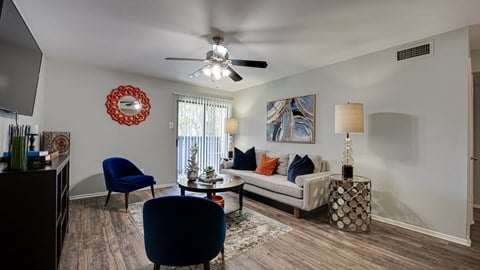 Modern Living Room at Southern Oaks, Fort Worth